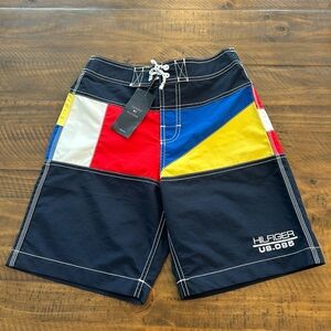 Tommy Hilfiger Sailing Color Block Boys Swim Shorts Trunks Size M 8-10